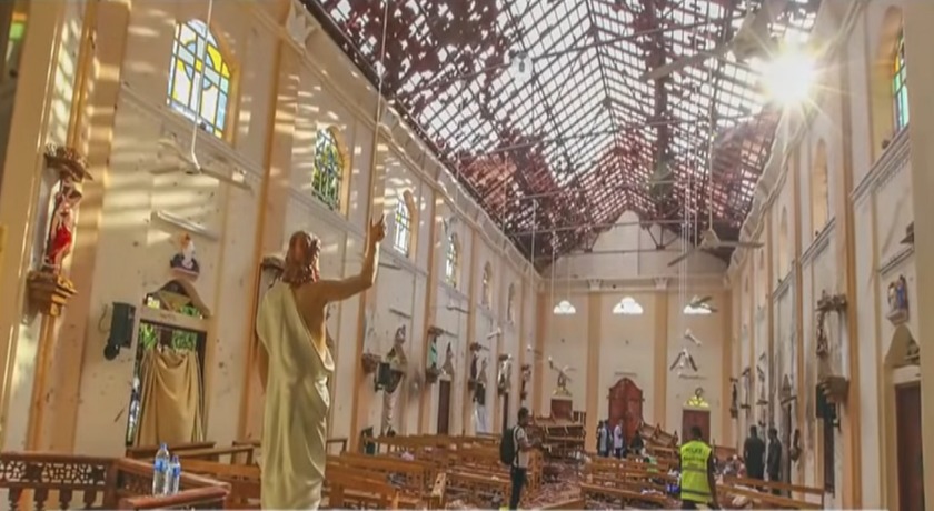 Aftermath of a church devastated by an explosion in Sri Lanka credit Fox News